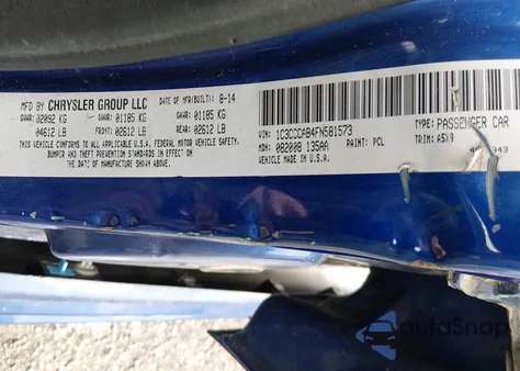 2015 Chrysler 200 Limited z USA, uszkodzony, nr VIN 1C3CCCAB4FN581573